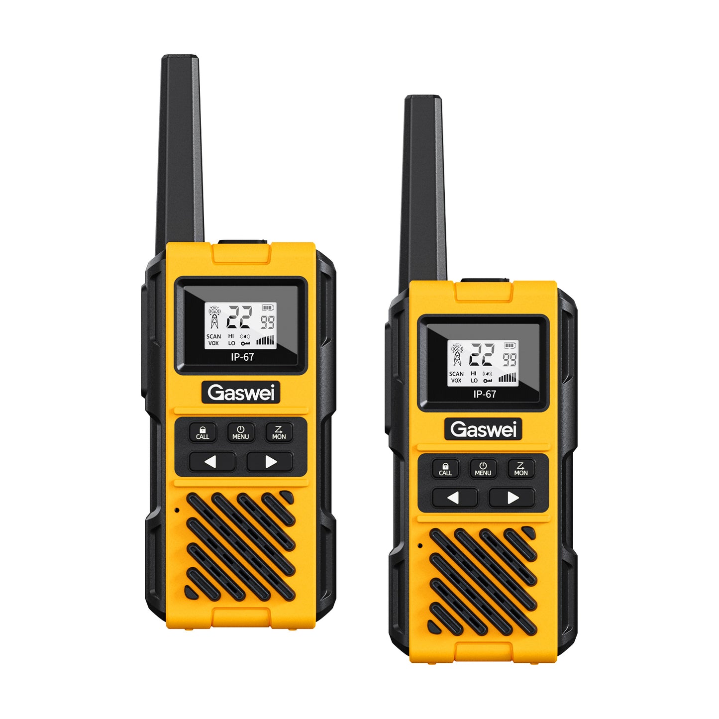 Gaswei G1pro Heavy Duty Walkie Talkies for Adults, Rechargeable Two Way Radios Long Range, 2 Way Emergency Radio, IP67 Waterproof, Shock Resistant,VOX,Rechargeable, Portable, FRS, Durable, (2 Pack)