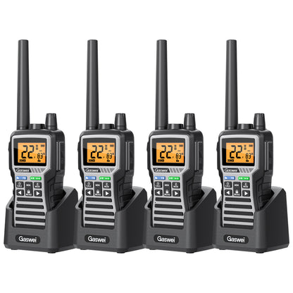 GU1- GMRS Two-Way Radio - Long Range Walkie Talkie for Adults 60 Channel with 121 Privacy Codes,Rechargeable ，SOS Siren, and NOAA Weather Alerts ，FM Radio，VOX (4 Pack)