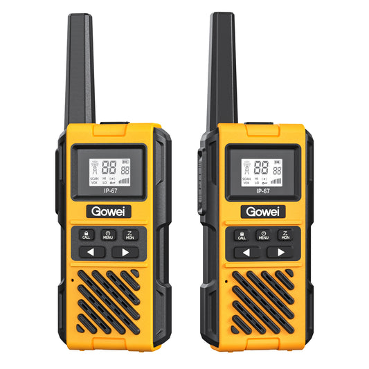 Gowei G1pro Heavy Duty Walkie Talkies for Adults, Rechargeable Two Way Radios Long Range, 2 Way Emergency Radio, IP67 Waterproof, Shock Resistant，VOX，Rechargeable, Portable, FRS, Durable, (2 Pack)